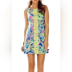 Lilly Pulitzer Delia Toucan Plat Lace Trim Dress 6